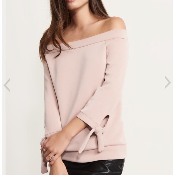 Dynamite Tops - Dynamite (White) off the shoulder sweatshirt